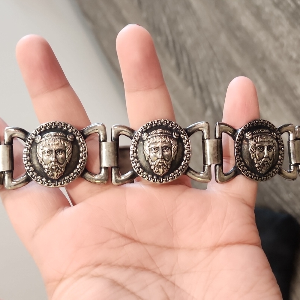 Rare Vintage Istante Versus Versace Medallion Braided Leather Belt - Picture 3 of 8